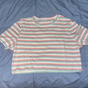 SHEIN Cropped T-shirt (L) striped.